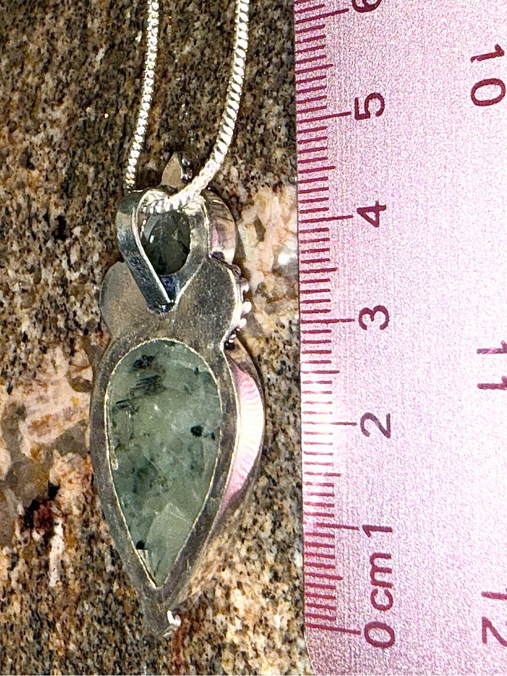 Moss Prehnite Southwest Styled Silver Artisan Necklace 17” (Mint to Olive Green) - Picture 7 of 7